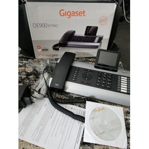 Gigaset DE900 IP PRO - Téléphone VoIP - DECT\GAP / IEEE 802.11b/g/n (Wi-Fi) - SIP - multiligne - titane - Publicité