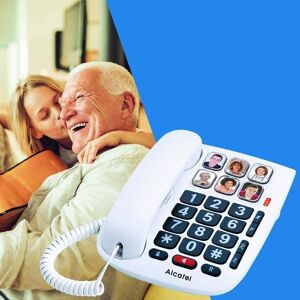 Alcatel-Lucent téléphone Filaire Larges Touches pour Les séniors et 6 Photos mémoires blanc - Publicité