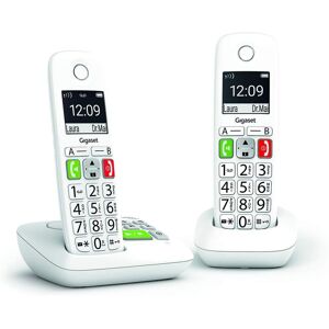 Gigaset téléphone fixe duo sans Fil avec répondeur avec Grand écran rétroéclairé blanc - Publicité