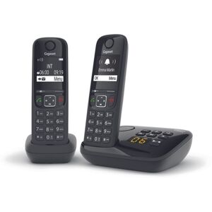 Gigaset AS690A Duo - Téléphone sans fil - système de répondeur avec ID d'appelant - ECO DECT\GAP - noir + combiné supplémentaire - Publicité