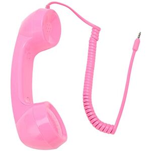 Dpofirs Combiné de Téléphone Rétro, Récepteur de Téléphone Portable Vintage Rétro 3,5 Mm, Microphone de Téléphone Portable Anti-rayonnement pour Téléphones Portables, Ordinateurs (Rose) - Publicité