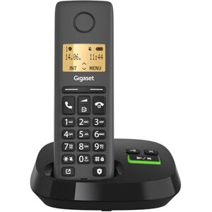 Siemens PURE 120A téléphone sans fil téléphone DECT avec répondeur écran rétro-éclairé compatible avec les aides auditives, protection des appels indésirables, noir anthracite - Publicité