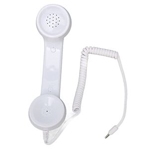 Annadue Combiné de Téléphone Portable, combiné Téléphonique Rétro Vintage pour Tous Les Smartphones et Ordinateurs avec Prise Casque 3,5 Mm (Blanc) - Publicité