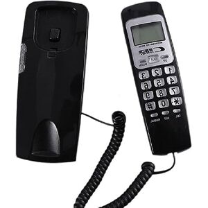 Téléphone De Bureau, écran LCD à 16 Chiffres, Téléphone Fixe Filaire,  Volume Réglable, Noir Avec Répondeur Pour La Maison, Noir 