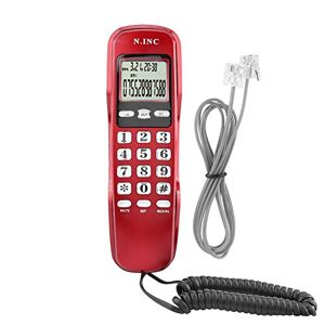 Cuifati Mini Téléphone Mural Yoidesu KX-T888CID pour Téléphone Fixe D'hôtel de Bureau à Domicile avec écran LCD D'identification de L'appelant Entrant Téléphone Filaire Mural(Rouge) - Publicité