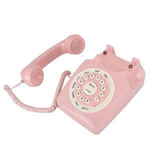 Akozon Téléphone Vintage Rose Qualité D'Appel Haute Définition Téléphone Vintage Filaire Rose Classique Style Ancien Rétro Téléphones Fixes Filaires pour Bureau à Domicile Téléphone - Publicité