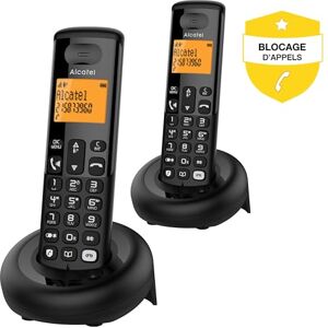 Alcatel E260 S.Voice Duo Téléphone sans Fil DECT avec répondeur avec 2 combinés : Design Compact, Grand écran rétroéclairé, Fonction Mains-Libres, Blocage des appels indésirables - Publicité