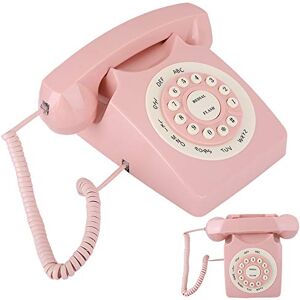 Téléphone Vintage Qualité d'Appel Haute Définition Téléphone Filaire pour Bureau à Domicile Rose Téléphone Fixe de Bureau Vintage Téléphone Fixe Numérique Vintage Fil de Qualité - Publicité