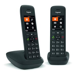 Siemens C575 Duo Téléphone fixe sans fil avec grand écran rétro-éclairé couleur, fonctions mains libres et blocage d'appels 2 combinés Noir [Version Française] - Publicité