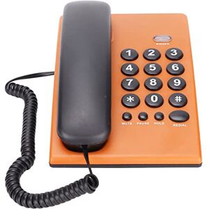 Fdit Téléphone de Bureau Filaire, Téléphone Fixe Multicolore avec Double Combiné Magnétique, Téléphone à Gros Bouton pour L'hôtel de Bureau à Domicile, y Compris la Fonction Pause/Muet(Orange) - Publicité