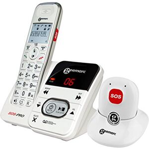 Geemarc Amplidect 295 SOS Pro Téléphone Amplifié sans Fil et son Médaillon d’Appel d’Urgence avec Répondeur et Grosses Touches pour Séniors Perte Auditive Faible ou Moyenne Version FR - Publicité