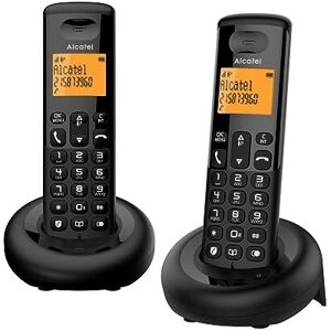 Alcatel Téléphone DECT sans fil E160 Duo noir avec blocage des appels indésirables, grand écran rétroéclairé en orange, facile à lire, sonneries classiques et polyphoniques - Publicité