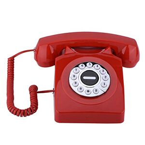 CCYLEZ Téléphone Fixe Filaire, Portable AntiqueTelephone Vintage, Western Style Vintage Retro Phone, Support Numéros de Stockage Clear Sound Retro Telephone(Rouge) - Publicité