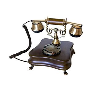 Opis Technology OPIS 1921 Cable MODÈLE B téléphone Filaire rétro comme Vieux téléphone en Bois et Metal avec Cadran Rotatif et Cloche en métal Classique - Publicité