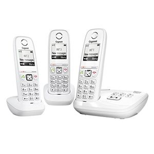 Siemens AS405A Trio Téléphone sans Fil DECT/GAP Répondeur 3 Combinés Blanc [Version Française] (Reconditionné) - Publicité
