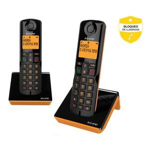 Alcatel S280 duo orange Telephone sans fil duo, mains libres, Repertoire 50 noms et numeros fonction blocage des appels indésirables, - Publicité