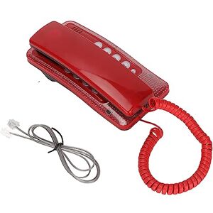 VBESTLIFE Téléphone Filaire de Bureau, Ligne Fixe Murale Portable, avec Fonction de Mise en Sourdine du Flash Rapide de Recomposition, Téléphones à Cordon pour le Bureau de L'hôtel à la Maison,(Rouge) - Publicité