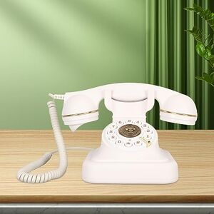 Sangyn Téléphone fixe rétro classique design rotatif ancien téléphone de  bureau filaire pour la maison et le bureau