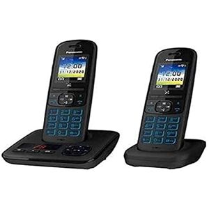 Panasonic KX-TGH722FRB DECT Téléphone Numérique Sans Fil avec Répondeur Numérique, Base et 2 Combinés, Mains Libres, Identification de l'Appelant, Blocage des Appels Indésirables, LCD Couleur, Noir - Publicité