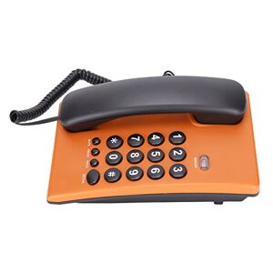 Dpofirs Téléphone Fixe de Bureau pour Personnes âgées, Téléphone Filaire Multifonctionnel sans Batterie à Gros Boutons Bicolore pour Hôtel de Bureau (14) - Publicité