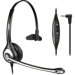 Wantek Casque Téléphone Jack 2,5 mm avec Micro Anti-Bruit et Contrôle du Volume,  Casque Téléphone Fixe sans Fil pour Gigaset C530 S850 CL660 Panasonic Cisco Polycom DECT Téléphones Home Office - Publicité