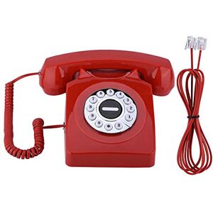 Garsent Téléphone Filaire, Vintage Téléphone Fixe à Cadran Rétro pour Maison, Bureau, Hôtel.(Rouge) - Publicité