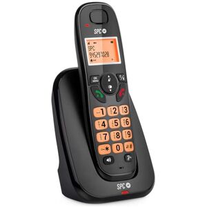 SPC Kairo Téléphone Fixe sans Fil, Touches et écran éclairés, Identification de l'appelant, Volume Extra, compatibilité Gap, Mode écho, Blocage d'appel, Mains Libres, répertoire 30 Contacts – Noir - Publicité