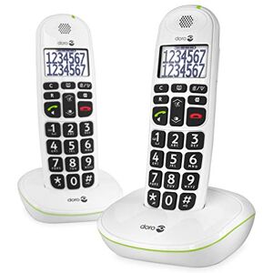 Doro PhoneEasy 110 Téléphone sans Fil DECT pour Seniors avec Touches Grandes Parlantes, Fonction Intercom/Appel Interne et Audio Amplifié (Blanc X 2) [Version Française] - Publicité