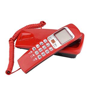 Mugast Téléphone Fixé Filaire, FSK/DTMF Téléphone Table/Murale Affichage ID avec Fonction Rappel/Stockage 30 Numéros/Réglage du Volume/Réduction du Bruit pour Maison, Bureau, Hotel, etc.(Rouge) - Publicité
