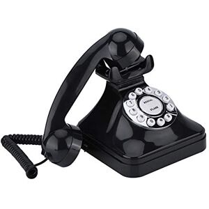 DERCLIVE WX- 3011 Vintage Black Multi Function Plastic Home Telephone Rétro Fil Téléphone Fixe - Publicité