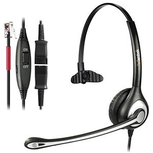 Wantek Casque Téléphone Fixe Monaural avec Micro Anti-Bruit et Quick Disconnect, Écouteurs de Centre d'appel pour Yealink Avaya Cisco Grandstream Snom Panasonic KXT Téléphoniques IP(600QY1) - Publicité