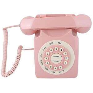 Dpofirs Téléphone Vintage Rose, téléphone Fixe rétro de Style Ancien Classique, téléphone européen Filaire avec Gros Boutons pour Cadeau de décoration de Bureau à Domicile - Publicité