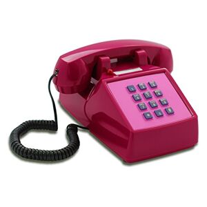Opis Technology OPIS PushMeFon Cable : Téléphone Retro Filaire a Touches comme Ancien téléphone avec Sonnerie Cloche en métal Classique (Violet-Pink) - Publicité