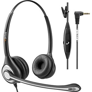 Wantek Casque 2,5 mm Filaire Binaural avec Micro Anti-bruit,  Oreillette de Centre d'appel pour Gigaset Panasonic Cisco Linksys SPA Zultys Téléphone Fixe Sans Fil Dect de Bureau(F602J25) - Publicité