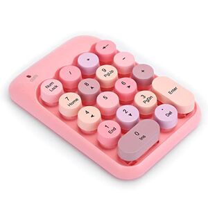 KIMISS Mini 2.4G sans Fil, Vintage coloré Bouchon Rond Lèvres Téléphone Lèvre Clavier Numérique Rose Vintage Num Clavier étanche 18 Touches pour la comptabilité Financière - Publicité