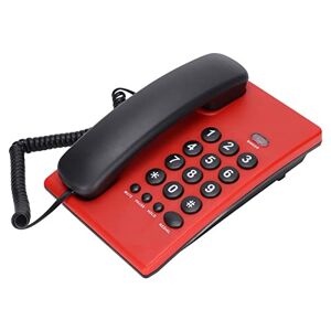 BROLEO Téléphone Filaire, Téléphone Fixe de Bureau, Fonction de Rappel du Dernier Numéro pour la Maison et Le Bureau (Rouge) - Publicité