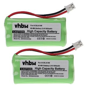 vhbw 2X Batteries Compatible avec Siemens Gigaset AL140, AS14, AL14, AL14H, AL145, AL145 Duo téléphone Fixe sans Fil (800mAh, 2,4V, NiMH) - Publicité