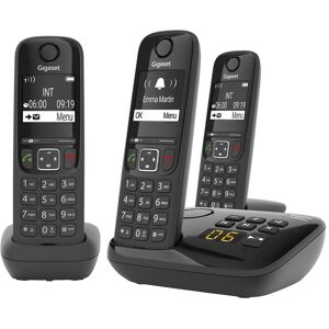 Siemens Téléphone fixe sans fil avec répondeur GIGASET AS690A TRIO REP NOIR