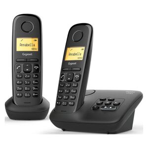 Siemens Pack duo téléphone répondeur sans fil Gigaset AL170A Noir Blanc