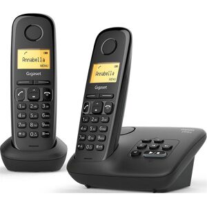 Siemens Pack duo téléphone répondeur sans fil Gigaset AL170A Noir Blanc - Publicité