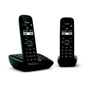 Siemens Gigaset Téléphone sans fil AS690A Duo avec répondeur - Noir - Publicité