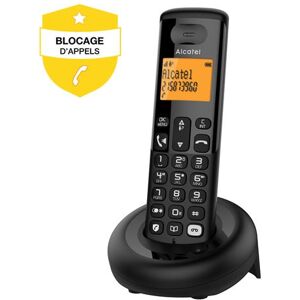 Téléphone sans fil Alcatel E260 S-Voice avec répondeur et Fonction blocage des appels publicitaires Noir Noir - Publicité