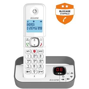 Téléphone fixe sans fil Alcatel Classic F860 Voice Blanc Gris Blanc Gris - Publicité