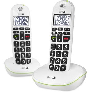 Doro PhoneEasy 110 Duo Blanc Telephone sans fil Modeles a grosses touches