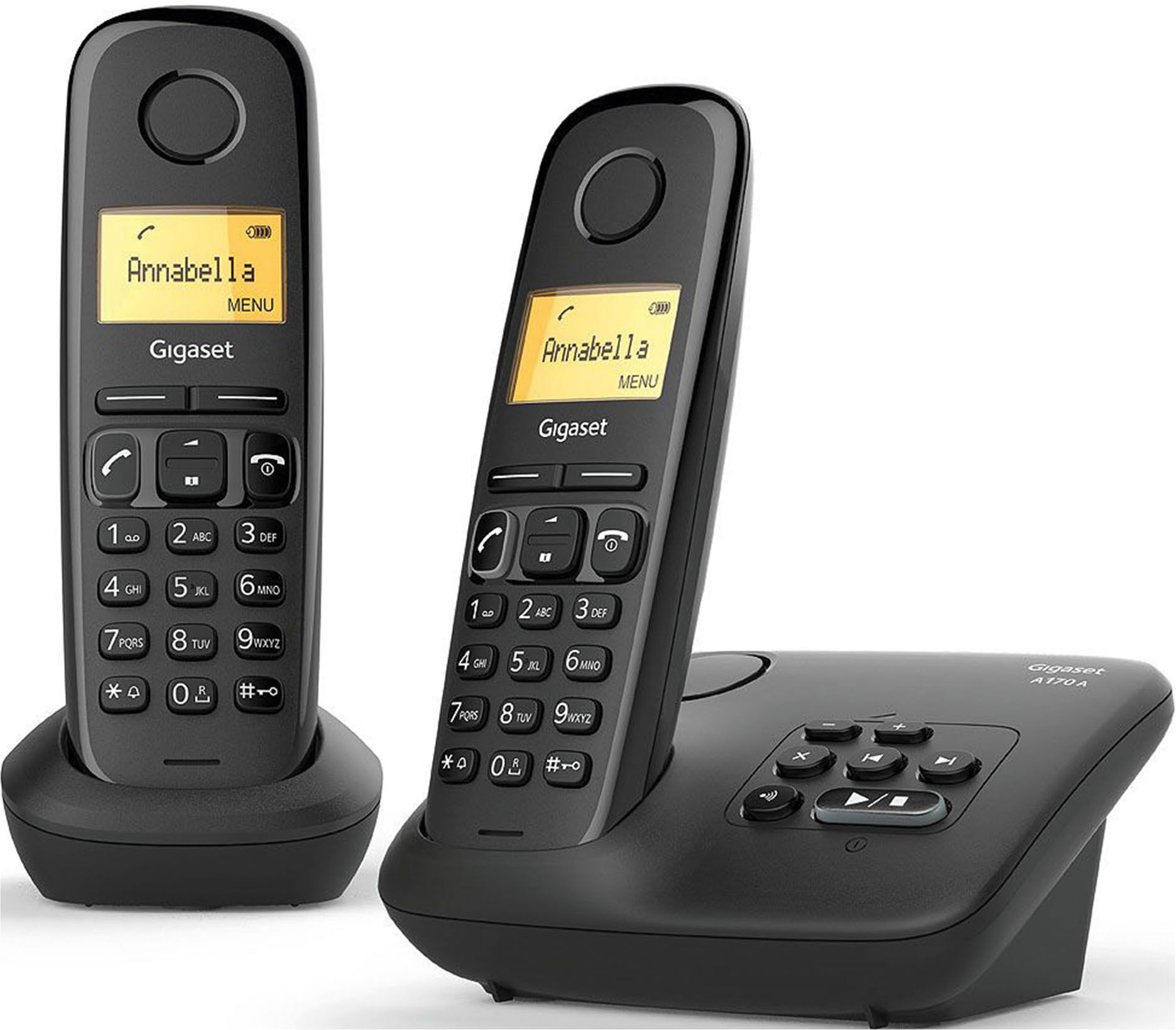 Siemens Pack duo téléphone répondeur sans fil Gigaset AL170A Noir Blanc