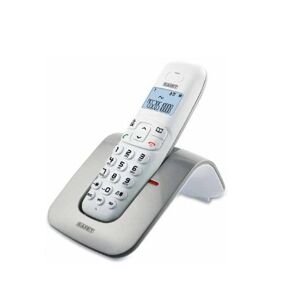 Saiet SLIDE Telefono DECT Identificatore di chiamata Argento, Bianco (13500783)