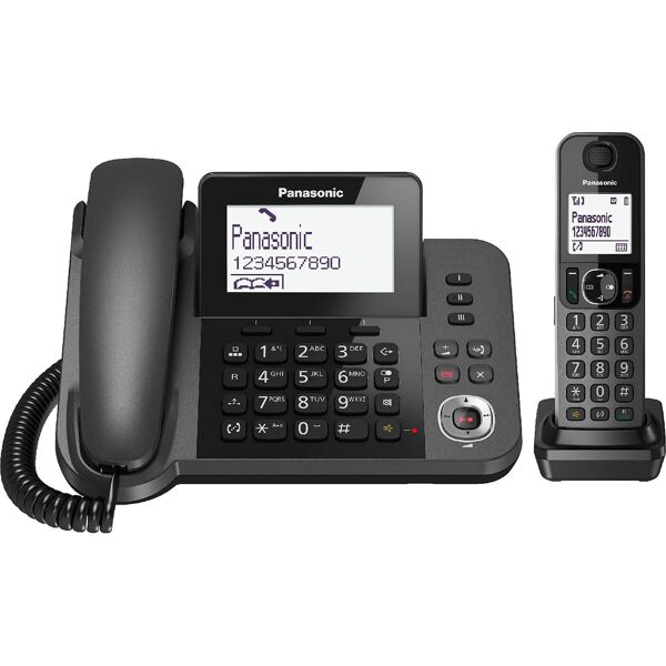 panasonic kx-tgf320exm telefono fisso dect gap con segreteria telefonica intercom vivavoce + telefono cordless - kx-tgf320exm