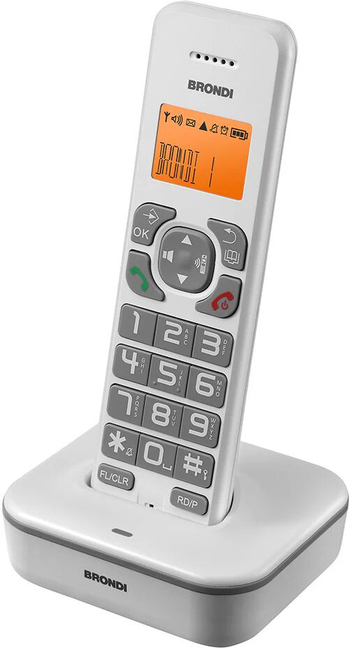 Brondi Bravo Star Telefono DECT Identificatore di chiamata Grigio, Bianco