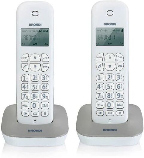 Brondi Gala Twin Telefono DECT Identificatore di chiamata Grigio, Bianco