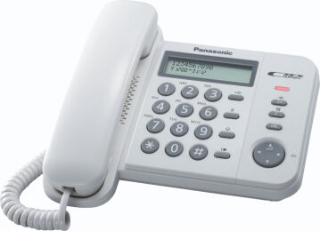 Panasonic Kxts560ex1w Telefono A Filo Con Display Lcd E 50 Memorie Bianco Kx-Ts560ex1b